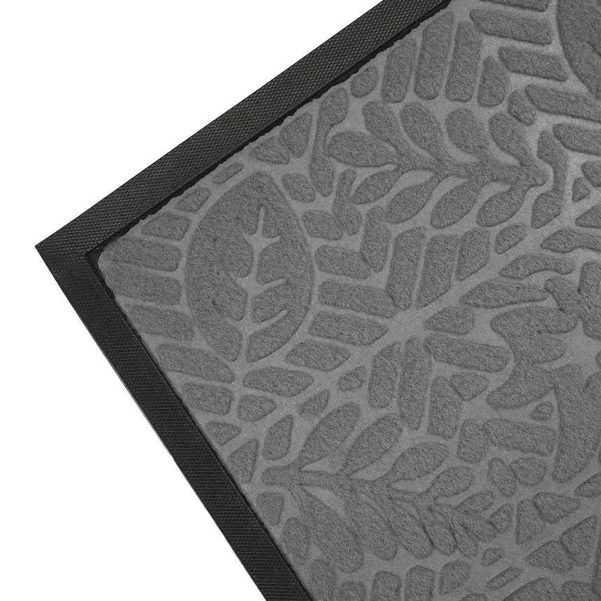 Килимок придверний Eco Fabric Листя з кромкою сірий 40 х 60 см (4060-107) - фото 5