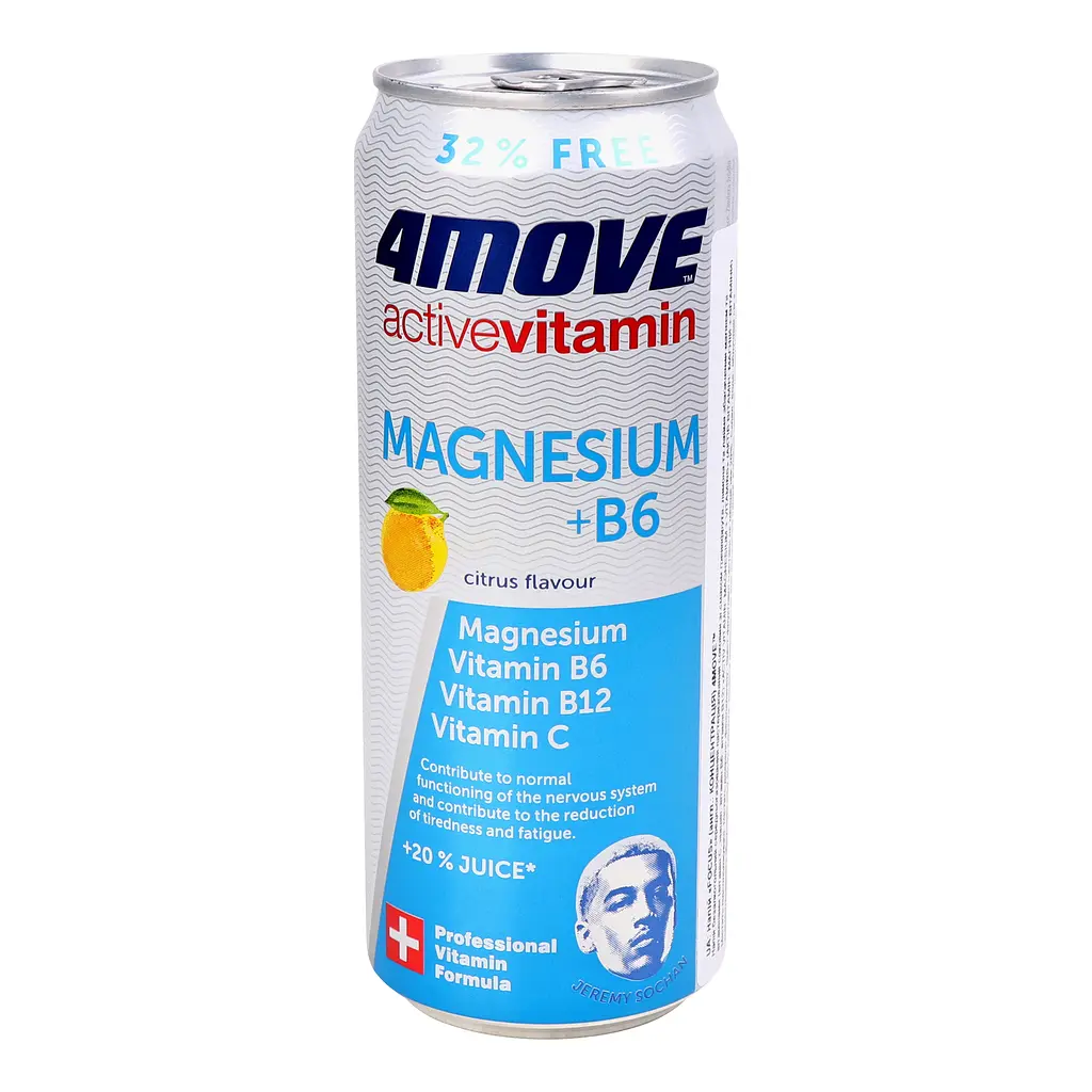Витамины и минералы 4move Active Vitamin Magnesium + B6 Грейпфрут-лимон-лайм 330 мл  - фото 6
