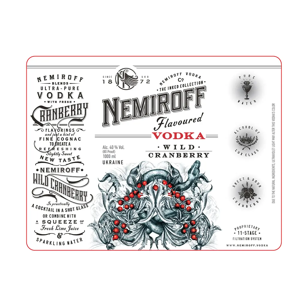 Настоянка Nemiroff Wild Cranberry 40% 1 л - фото 4