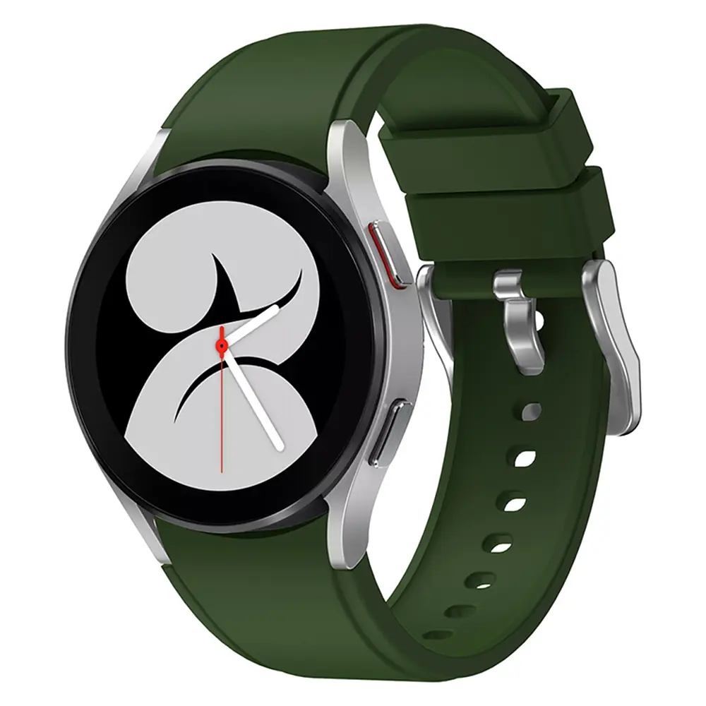 Ремінець Samsung Galaxy Watch 4 Classic 42 mm - темно-зелений силікон розмір L ширина кріплення 20мм (WB00S4GALAXYCLASSIC4424) - фото 2