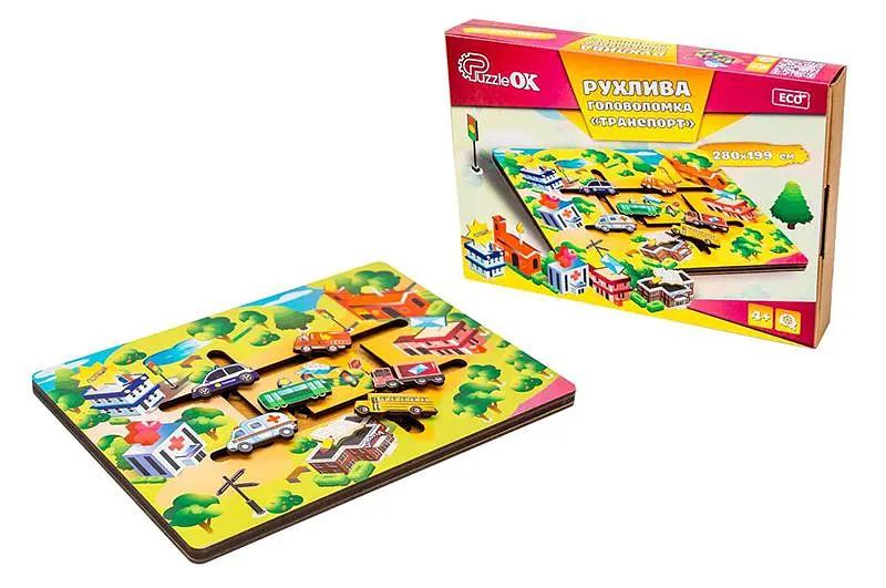 Головоломка рухлива Puz-27800 "Транспорт" в коробці 31.5x22.5 см PuzzleOk