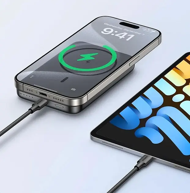 Зовнішній акумулятор Ugreen PB561 Foldable Kickstand Magnetic Battery 10000mAh для iPhone 15 Pro 14 сірий - фото 7