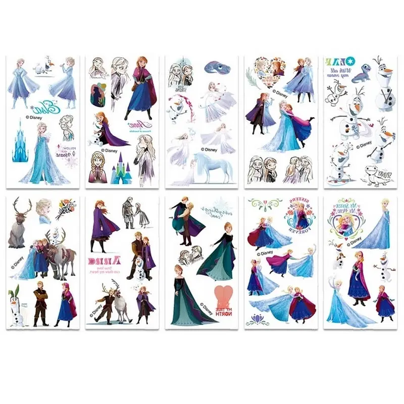 Набір тимчасових тату "Холодне серце" Fresh Tattoo frozen-tattoo-mini-set-1-10, 10 штук, розмір 12 х 7 см