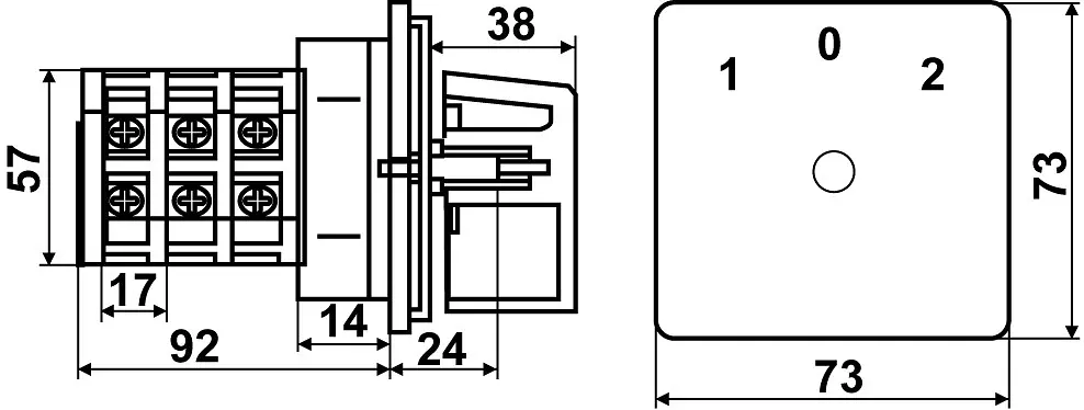 Перемикач пакетний типу ПКП Е9 32А/1.822 (1‑0, 2 полюси), АСКО‑УКРЕМ (A0110010032) - фото 4
