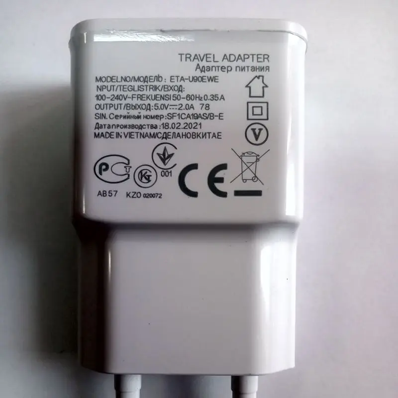 USB зарядка - блок живлення 5V 1 ампер ETA-U90EWE з захистом від перевантаження (100951) - фото 3