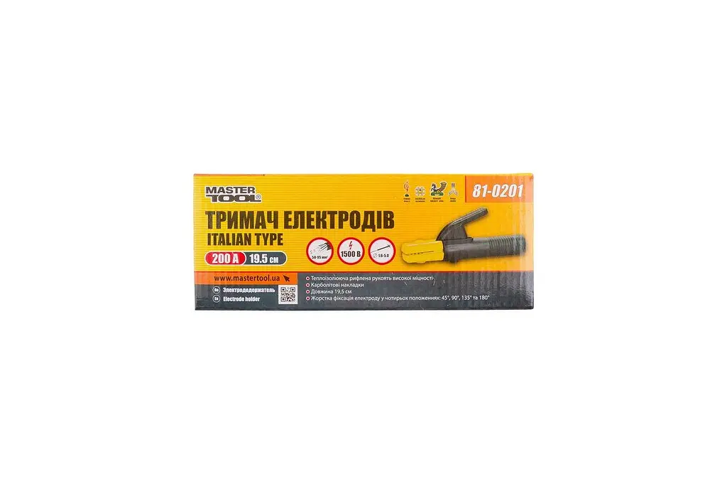 Електродотримач для зварювання тримач електродів Mastertool 200А Italian 81-0201 - фото 2
