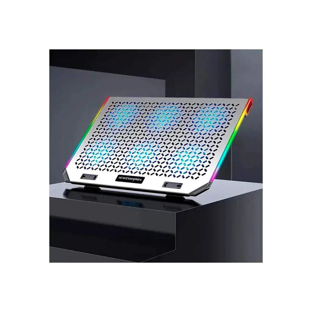 Підставка до ноутбука Ice Coorel 10-15.6", 6*80mm 1800 RPM, 2*USB, 366x256x23mm, RGB (A17) - фото 3
