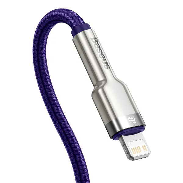 Кабель Baseus Cafule Series Metal Cable Type-C to Lightning PD 20W 1m CATLJK-A05 Purple - фото 4