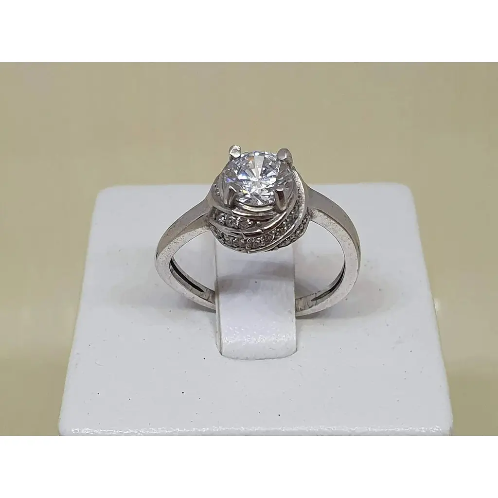 Срібне кільце Агні ЛАКІ з фіанітами. Артикул 1412/9Р-CZ - фото 3