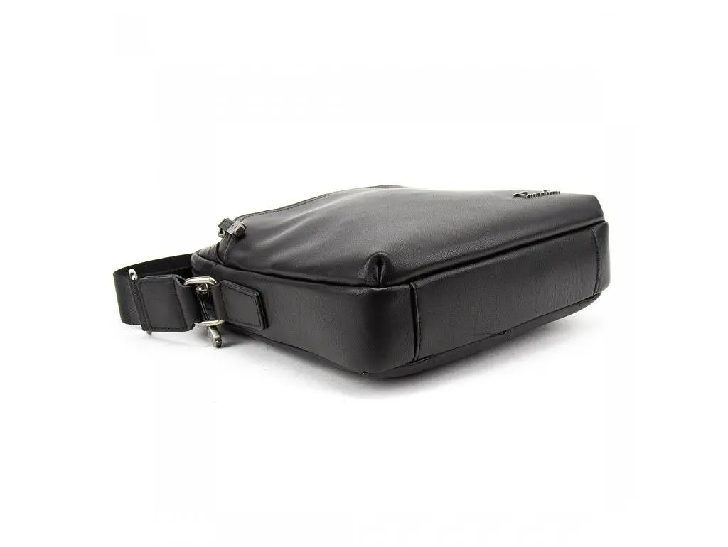 Чоловіча чорна шкіряна сумка через плече Tiding Bag SM8-9686-4A - фото 5