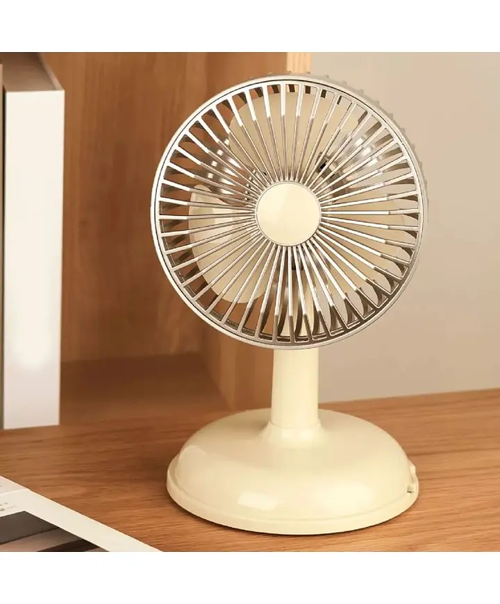 Вентилятор настільний портативний FAN KD197 Simple desktop USB Блідо-жовтий - фото 6