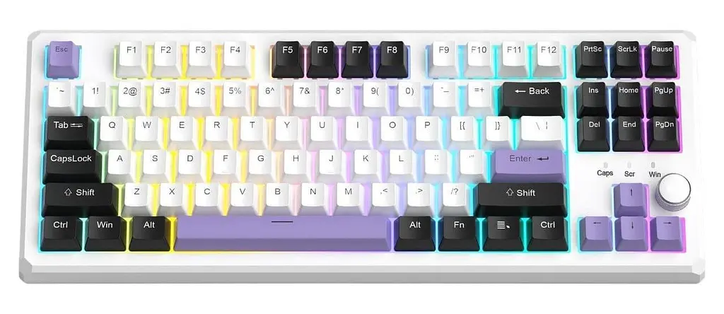 Клавіатура MageGee SKY 87 RGB Ivory White Switch Wireless (6971969728486-UA) Ice Purple (G-000003959) - фото 3