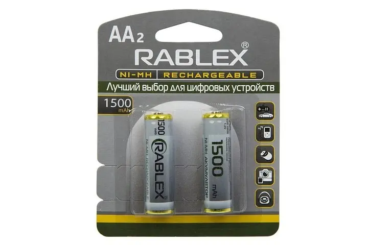 Акумуляторна батарейка Rablex HR6 AA NI-MH 1500mAh 2 шт