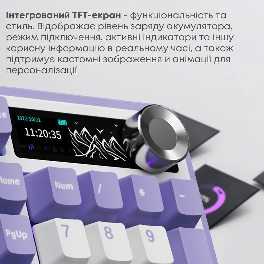 Клавіатура бездротова Ajazz AK980 V2 Maillard Switch White (AK980-V2-M-PWB) - фото 7