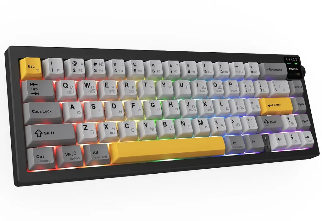 Клавіатура ігрова механічна бездротова Ajazz AK-650B Black RGB Flying Fish Switch Hot-Swap 2.4G/Bluetooth/USB - фото 5