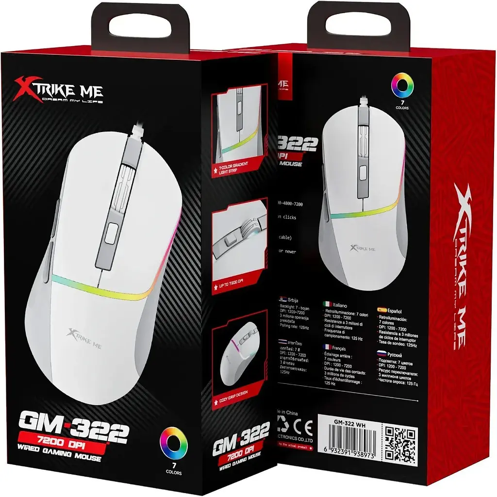 Мышь XTRIKE ME GW-322WH USB White [149352] - фото 4