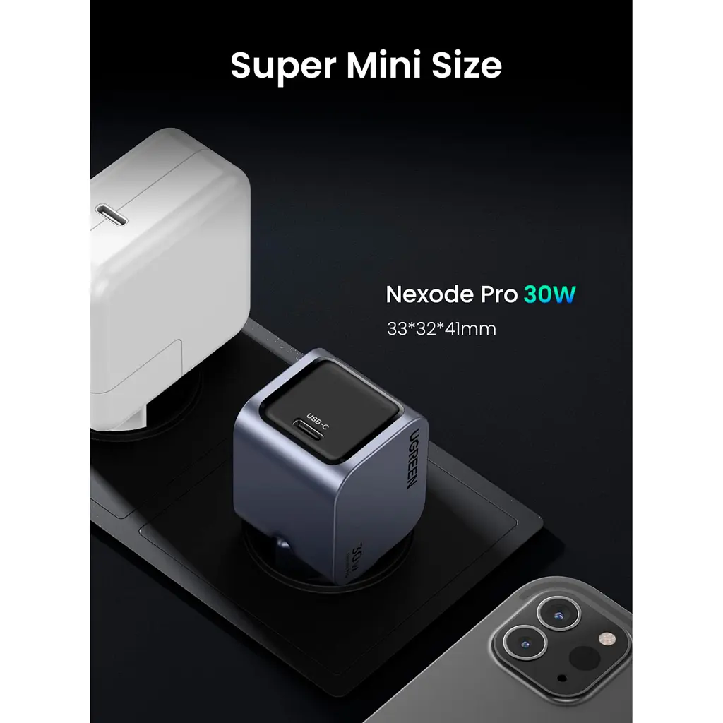 Зарядний пристрій Ugreen USB-C PD 30 Вт GaN X703 сірий (35006) - фото 7