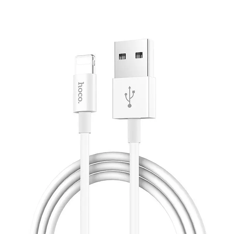 USB Cable Hoco X23 Skilled Lightning White 1m - фото 4