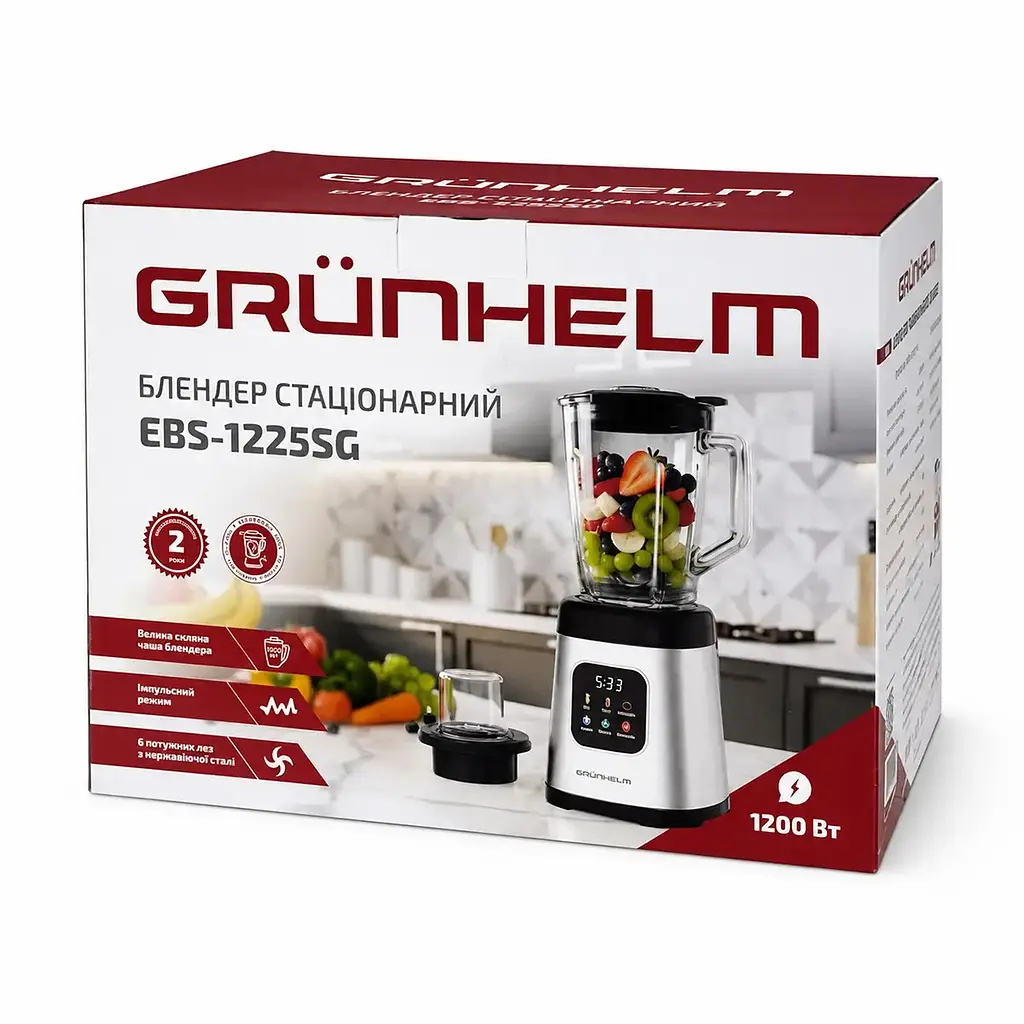 Блендер стаціонарний Grunhelm EBS-1225SG 1.5 л (155544) - фото 8