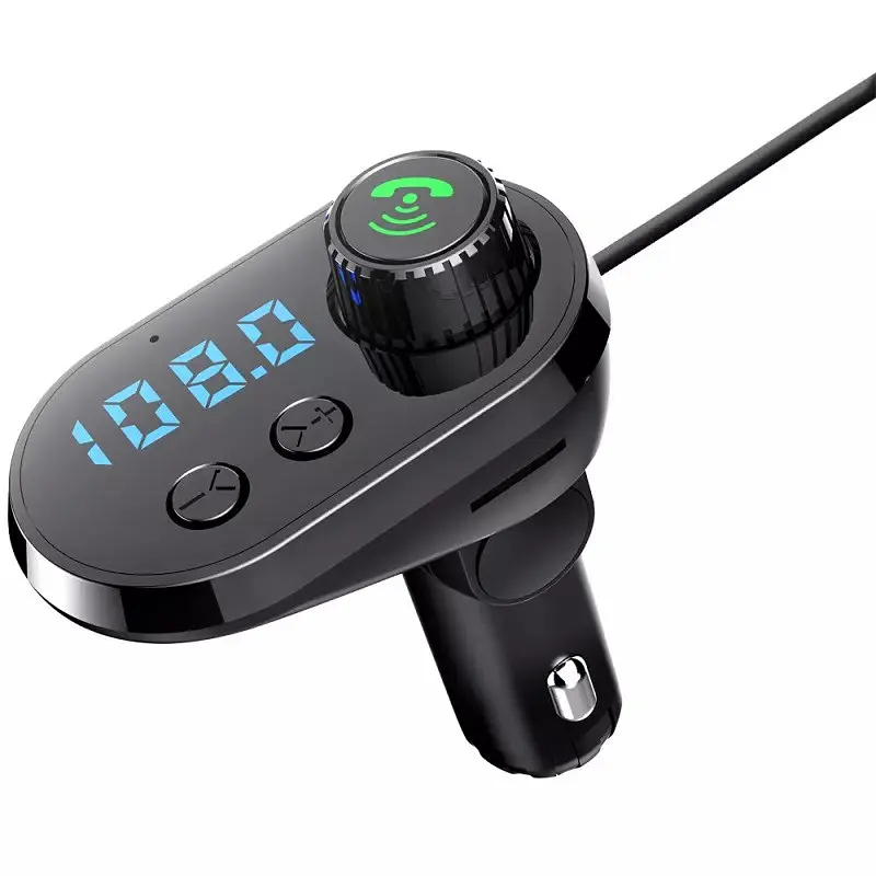 Bluetooth трансмиттер с кабелем Type-C/MicroUSB/Lightning "Car Q15" Черно-серый, fm модулятор для авто (ST) - фото 5
