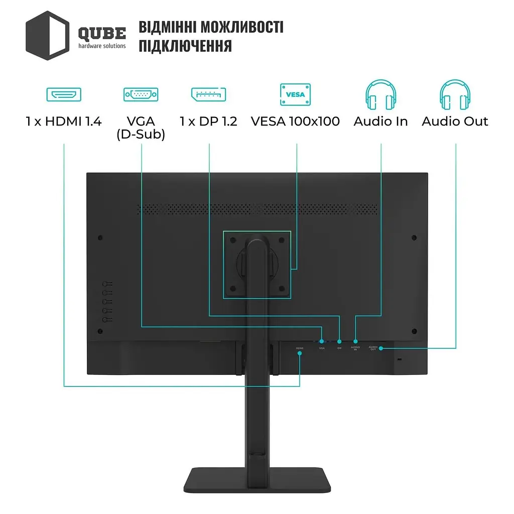 Монитор QUBE 27" B27F120HS FHD IPS 120Hz (B27F120HS) - фото 4