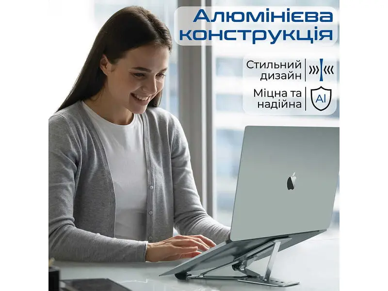 Подставка для ноутбука Promate PocketMount Grey (pocketmount.grey) - фото 3