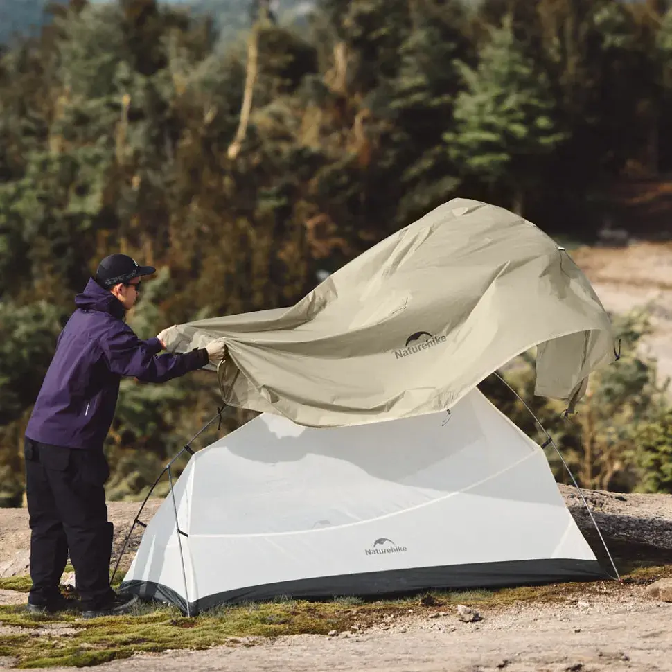 Намет надлегкий двомісний Naturehike Cloud Up Pro CNK2350WS020, 20D, пісочний - фото 10