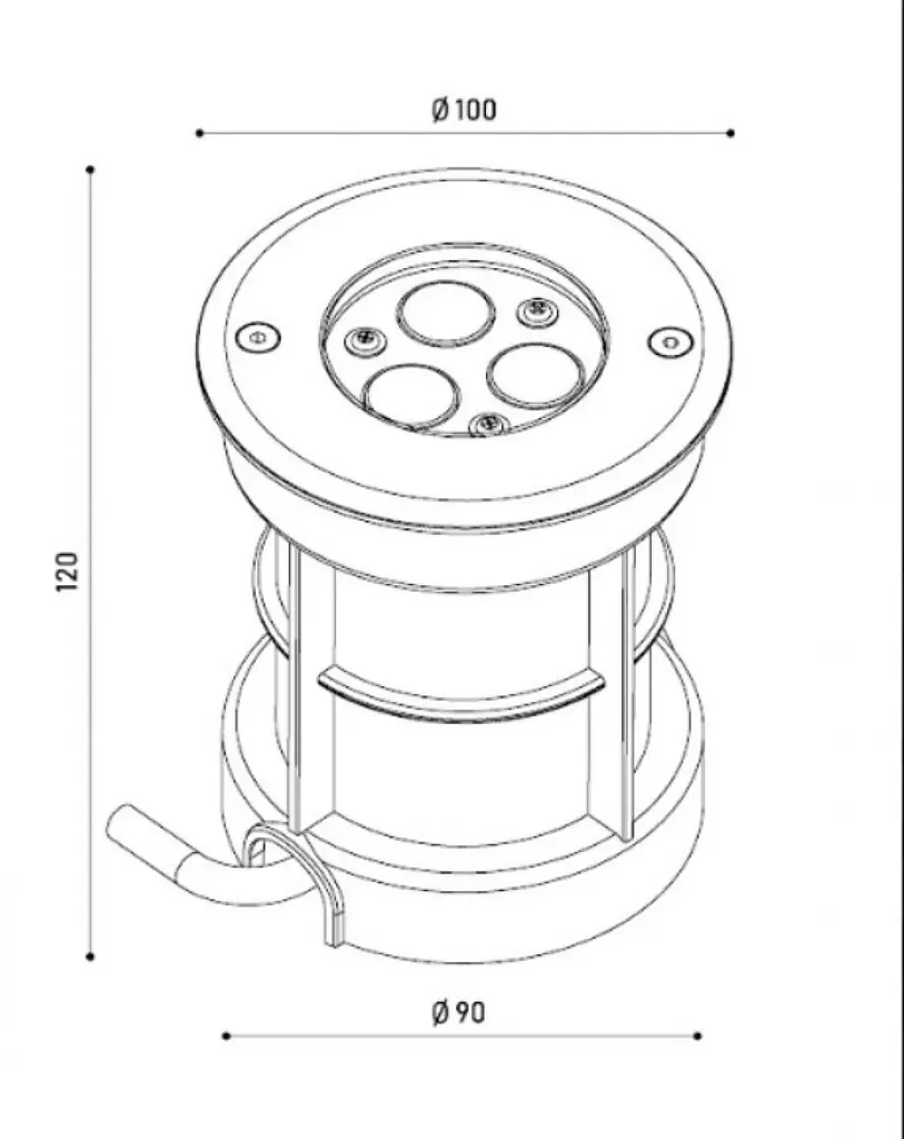 Светильник грунтовий KLOODI KDGL-SC100 3W 3K 30D - фото 3