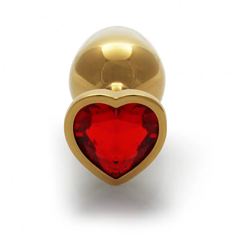 Металева анальна пробка Heart Gem, розмір M колір: золотистий/червоний Ouch! (Нідерланди) Ouch! OU492999 103127 - фото 7