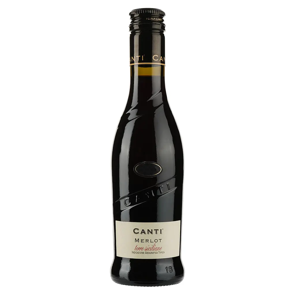 Набор вино Canti Merlot Terre Siciliane сухое красное 0.75 л + вино Canti Merlot Terre Siciliane сухое красное 0.25 л - фото 3
