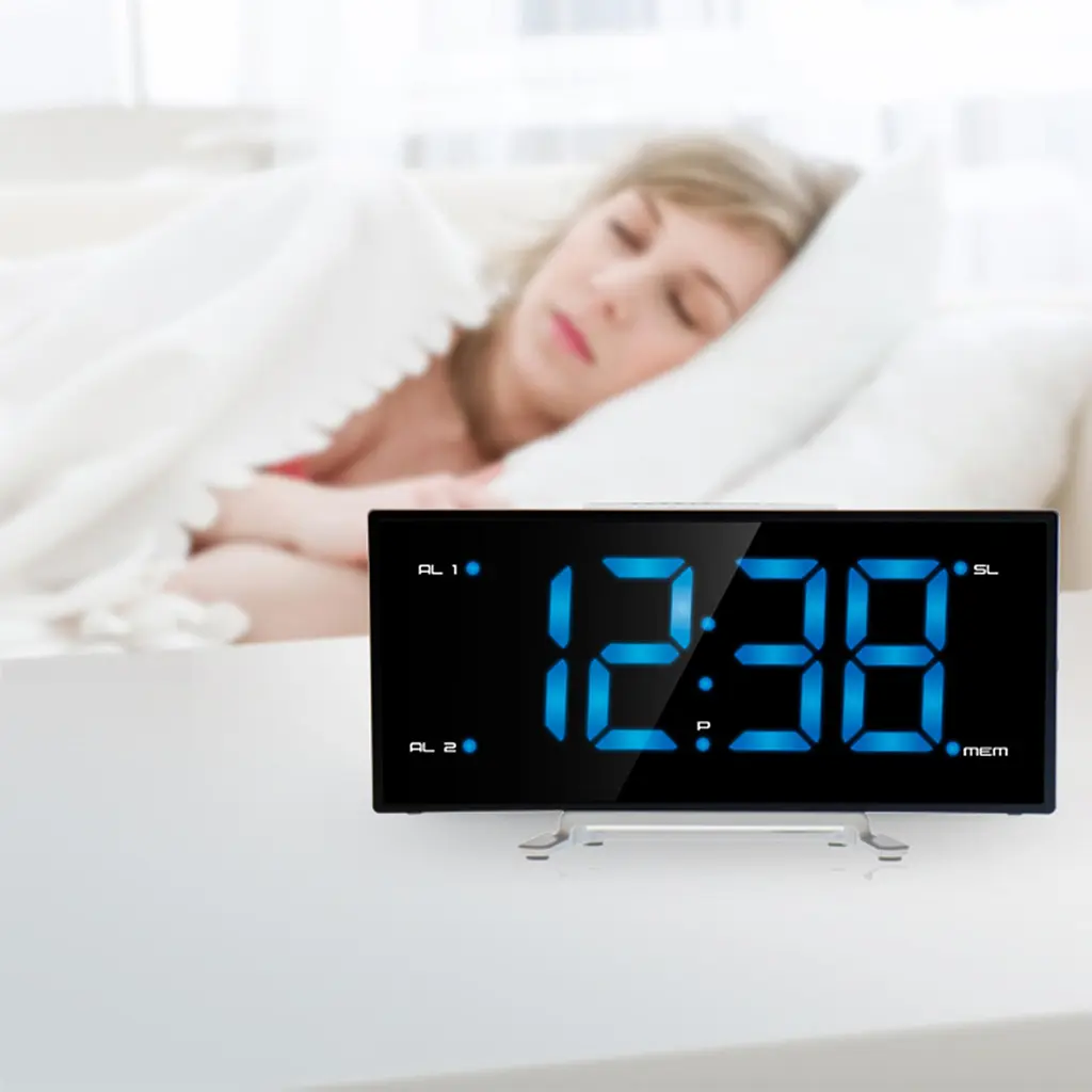 Годинник настільний з радіо Technoline WT460 Blue LED Black/Silver (WT460 blaue LED), Чорний - фото 6