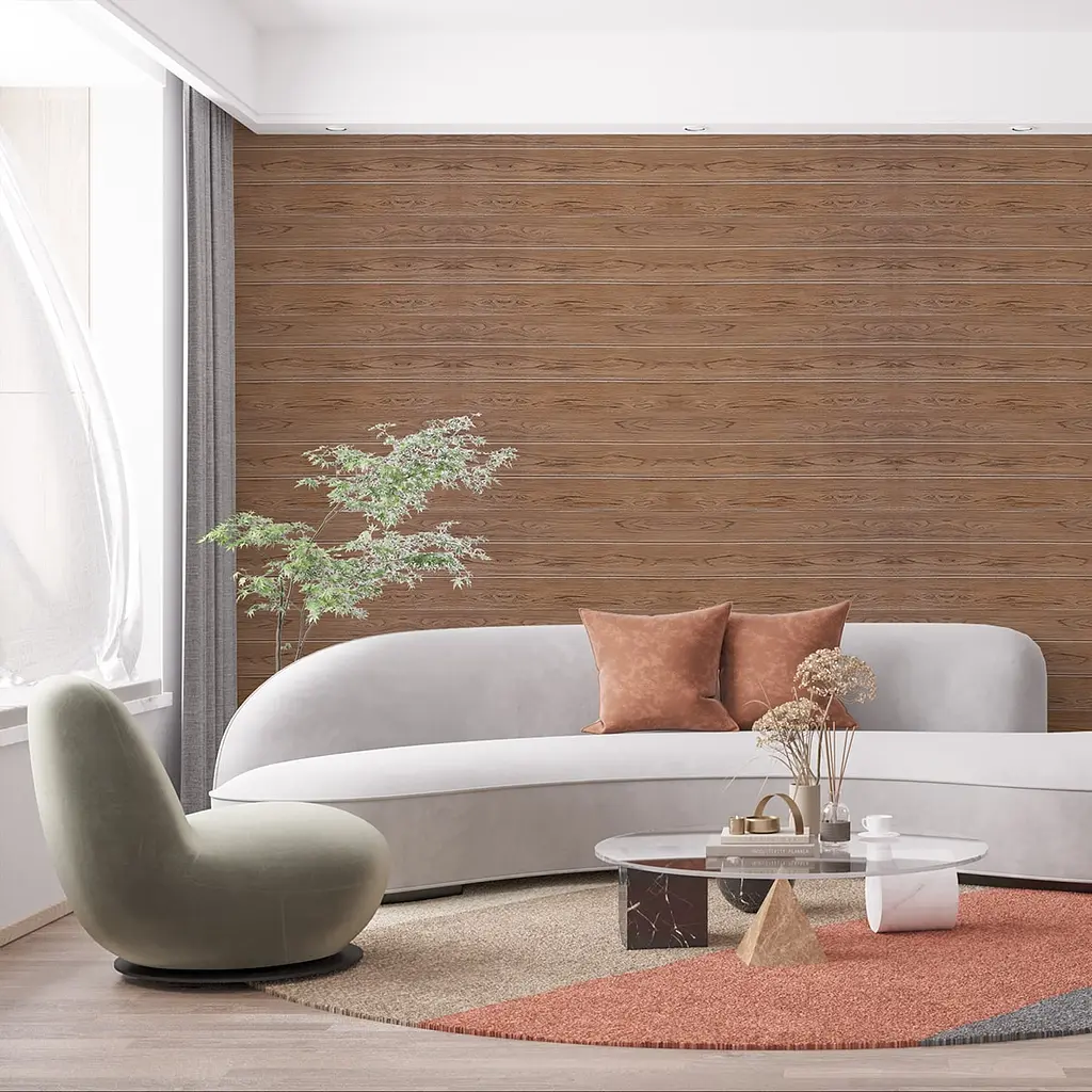 Самоклеюча декоративна 3D панель 3D Loft під дерево світлий дуб в рулоні 2800x700x3мм - фото 5