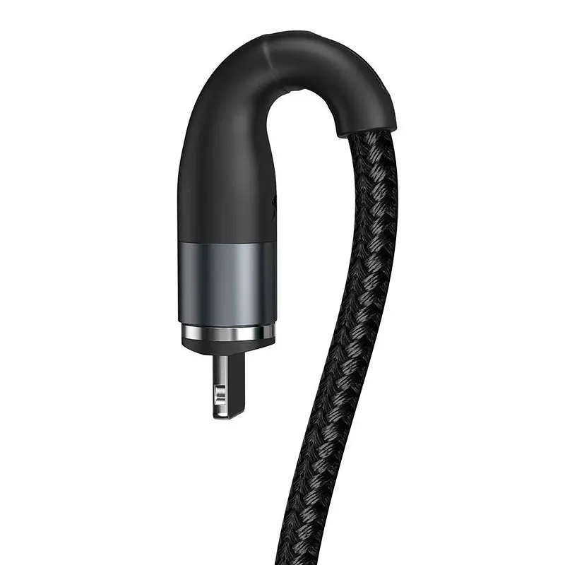 Кабель Baseus Zinc Fabric Magnetic Cable USB to Lightning 2.4A 1m CALXC-KG1 Black-Grey - фото 6