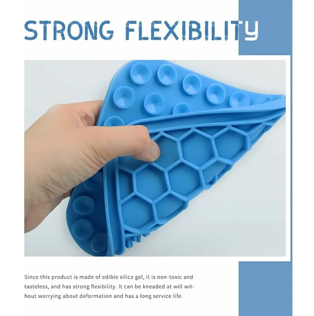 Силіконовий килимок для лизання для собак Derby Silicone licking pad, blue - фото 5