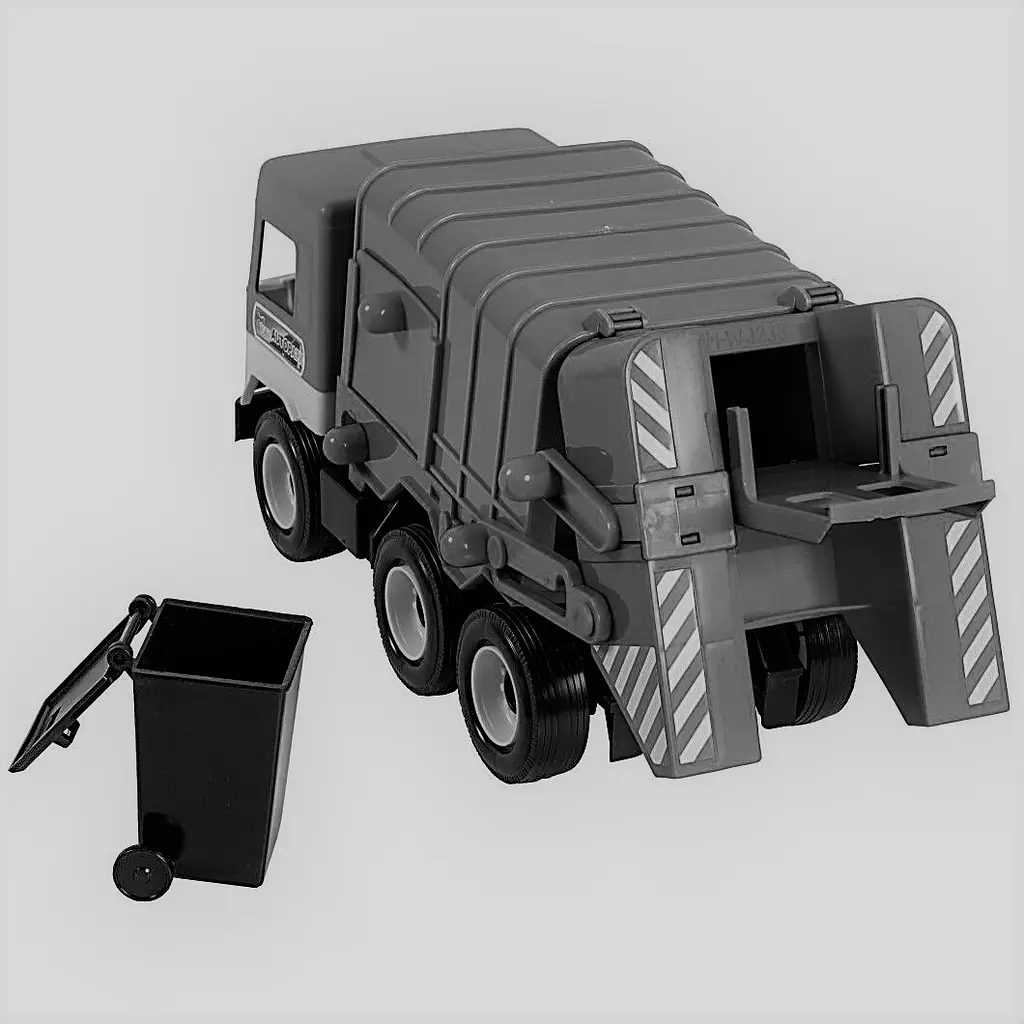 Машинка Tigres Middle Truck Сміттєвоз 42 см жовта з червоним (39224) - фото 2