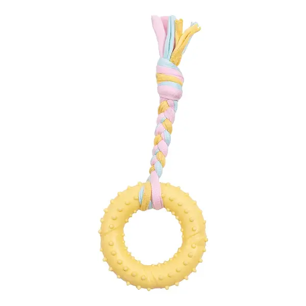 Жувальна іграшка для собак Derby Ribbed ring with cotton rope - фото 2