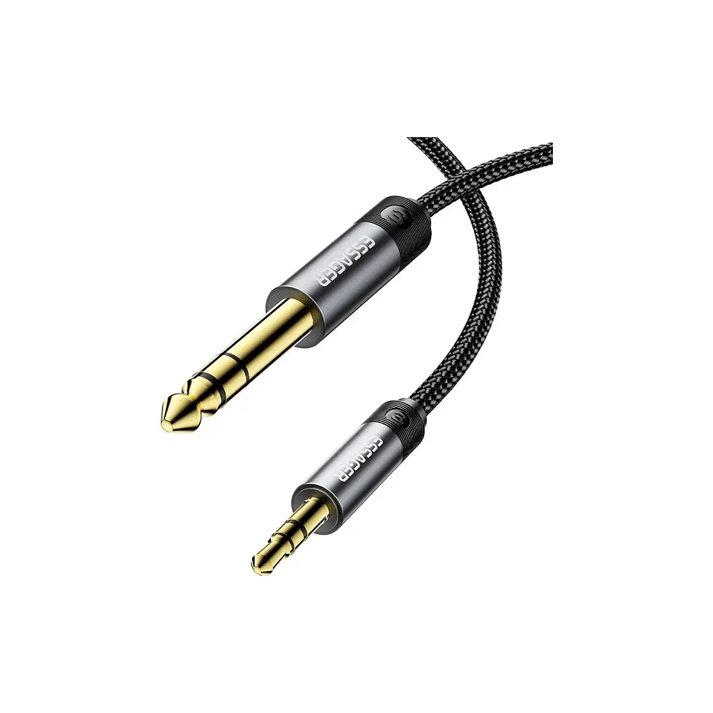 Кабель мультимедійний Essager 3.5 mm M - 6.35 mm M чорний 1.2 м (EYPMM-XL0G-P) - фото 2
