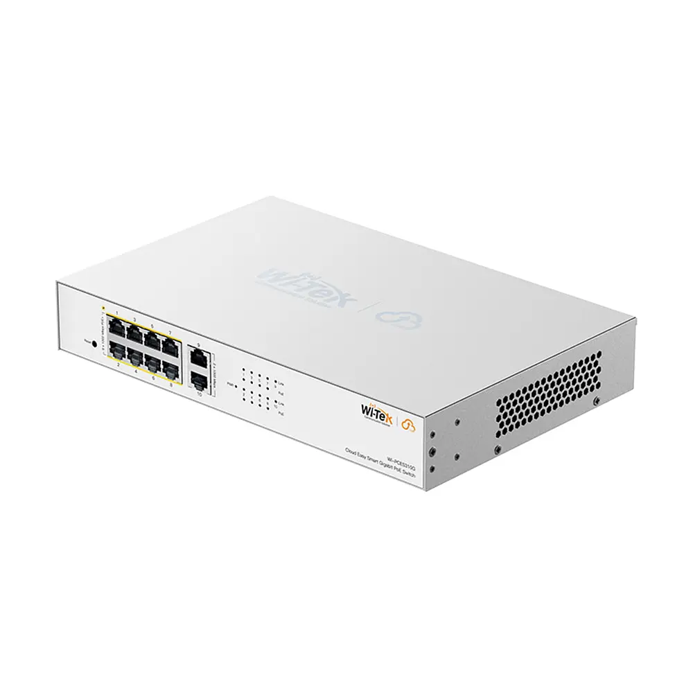 PoE-комутатор 10-портовий керований Wi-Tek WI-PCES310G гігабітний 8x1000Mbps PoE+, 2x1000Mbps Uplink, 110W, Cloud, ONVIF (73-00252) - фото 5