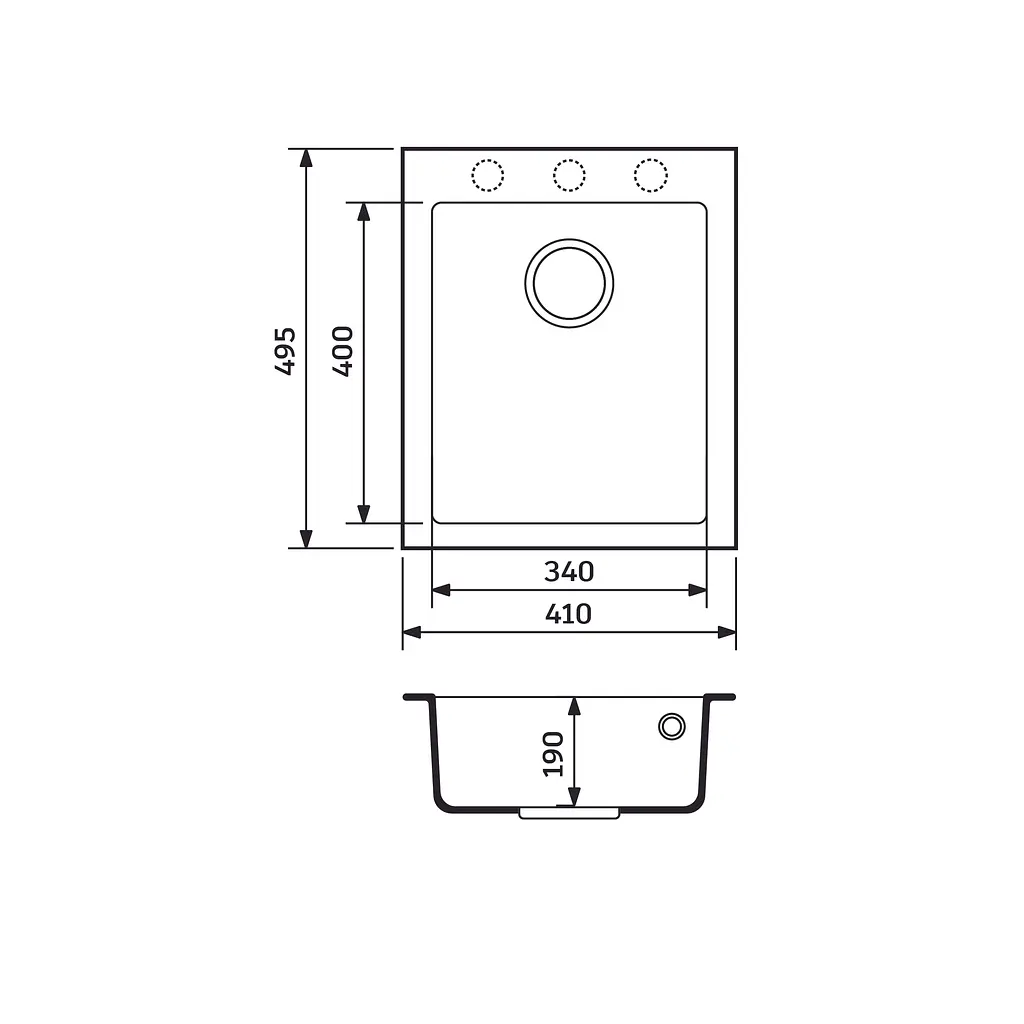 Кухонна мийка Adamant Board 410x495x190 mokko 167223, Коричневий - фото 2