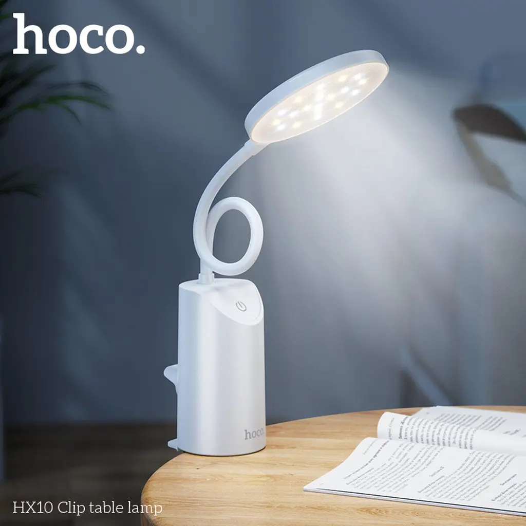 Настольная лампа Hoco HX10 Clip Table Lamp White - фото 7
