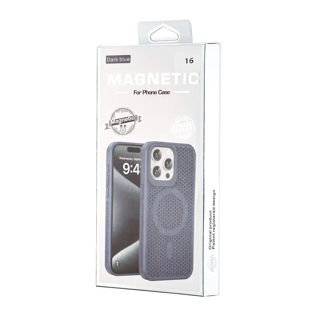 Чохол Silicone Cooling Сase with MagSafe iPhone 16 Dark Blue - фото 2