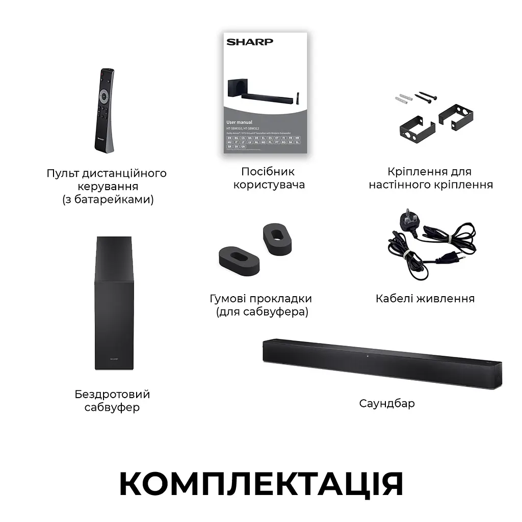Саундбар Sharp HT-SBW310 Black - фото 11