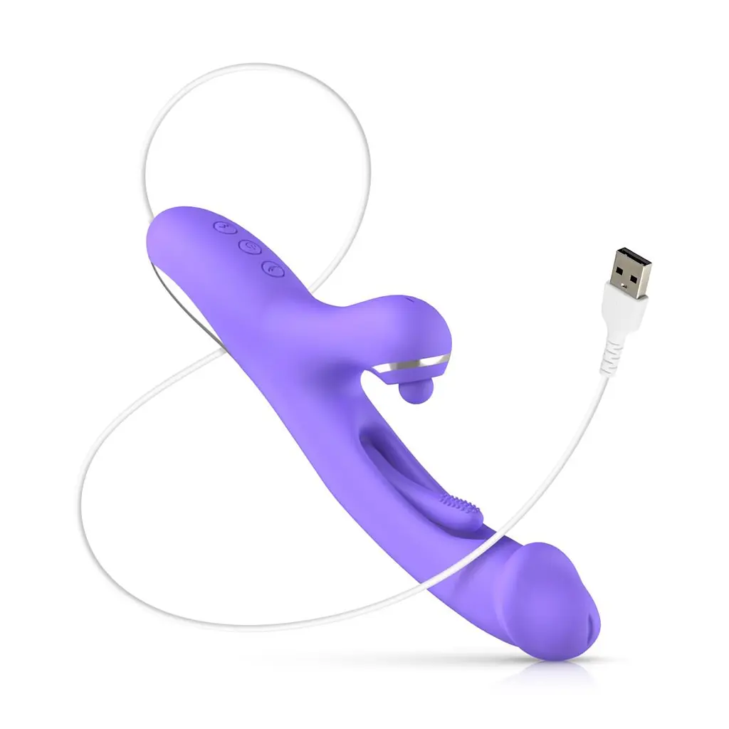 Вібратор-кролик із вагінальним відростком Good Vibes Only - Tess Rabbit Vibrator with G-Spot Stimulator - фото 6