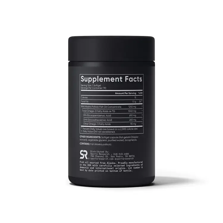 Риб'ячий жир Sports Research Omega-3 Fish Oil 1250 mg Triple Strength, 90 капсул - фото 2