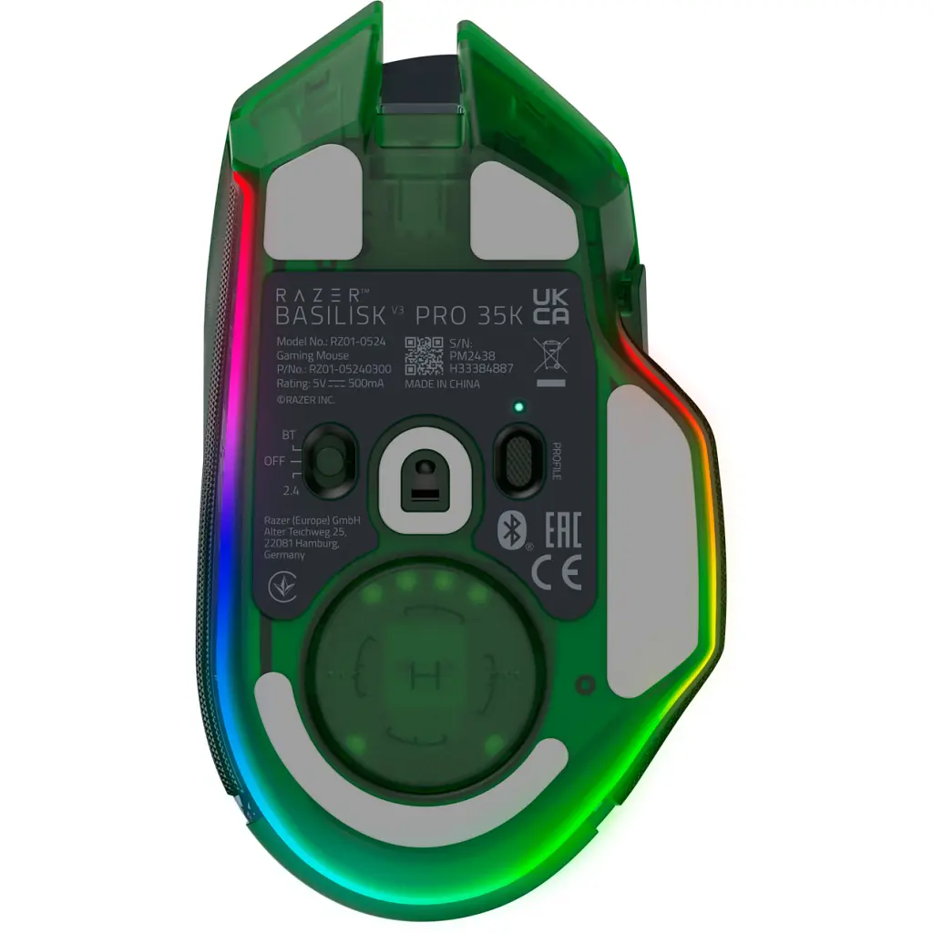 Мишка Razer Basilisk V3 Pro 35K Wireless/Bluetooth/USB Phantom Green (RZ01-05240300-R3G1) - фото 3