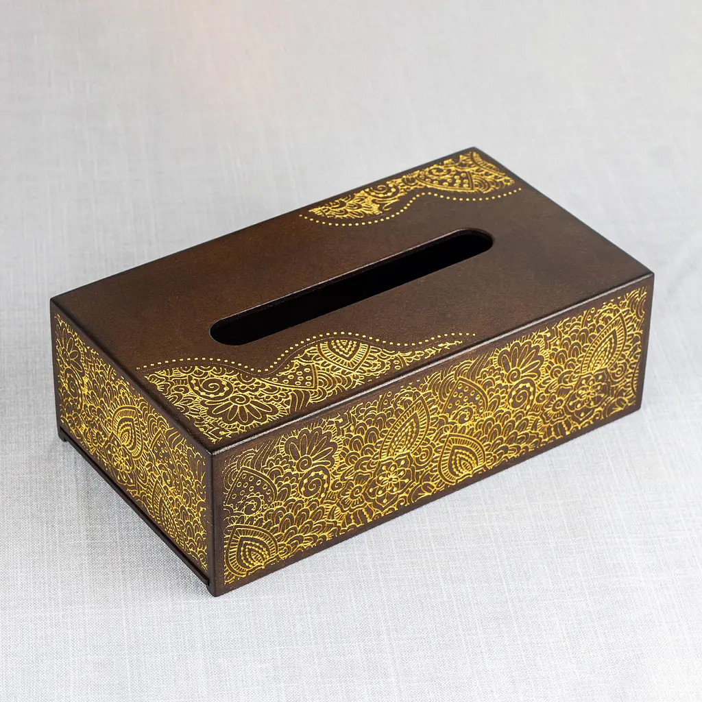 Деревянный диспенсер для салфеток VANZA Ornavia gold  - фото 7