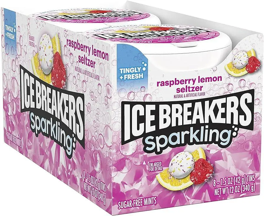 Льодяники драже Ice Breakers Sparkling Raspberry Lemon Seltzer - фото 3