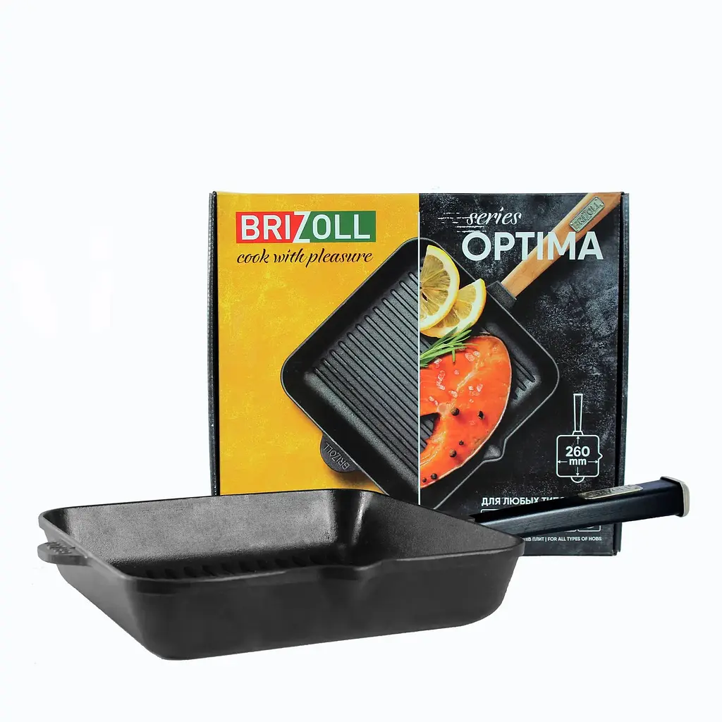 Сковорода чавунна Brizoll Optima O262650G 26 см - фото 10
