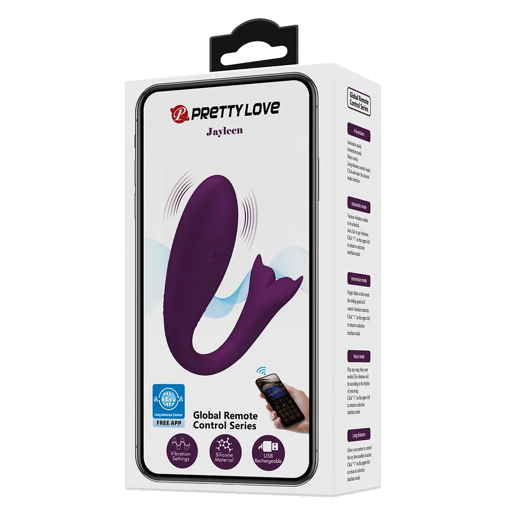 Вібратор для двох PRETTY LOVE Jayleen, 12 vibration functions Long-distance Control PRETTY LOVE BI-014911HP-1 102079 - фото 6