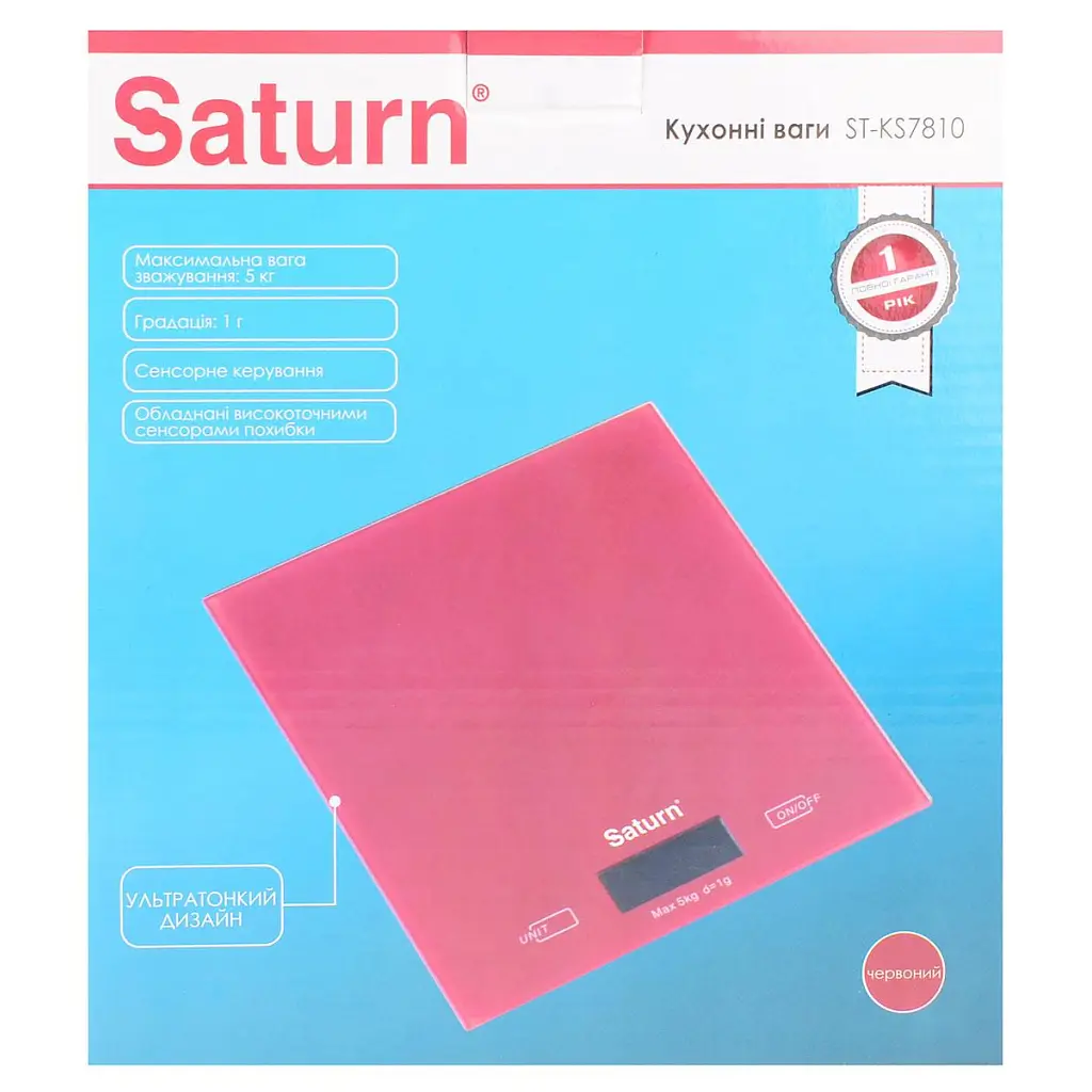 Ваги кухонні Saturn ST-KS7810 Red - фото 4